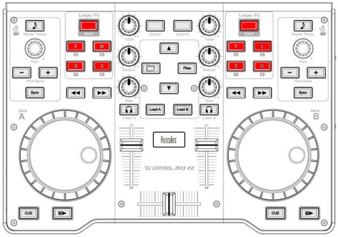 Hercules DJControl MP3 e2 (hotcues)