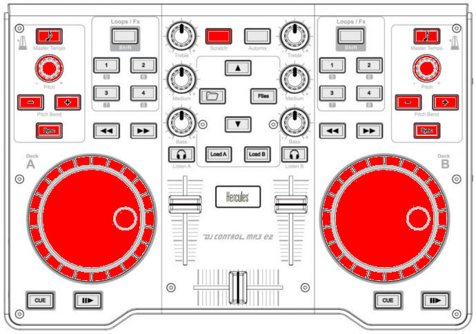 Hercules DJControl MP3 e2 (pitch / sync)