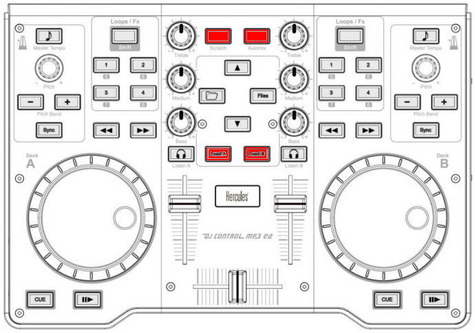 Hercules DJControl MP3 e2 (shift/supershift)