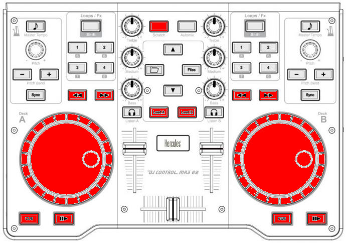 Hercules DJControl MP3 e2 (deck playing)